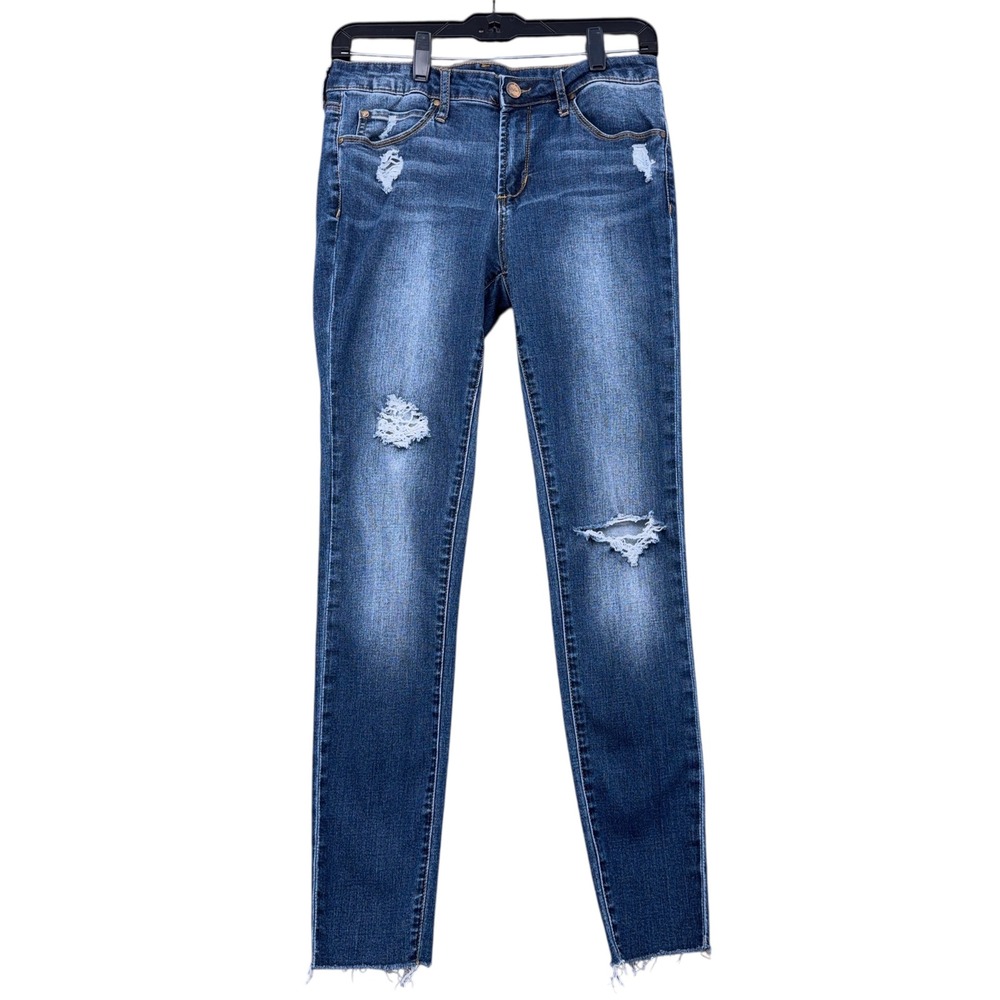 Articles of Society Womens Blue Denim Distressed Skinny Jeans Size 28‎